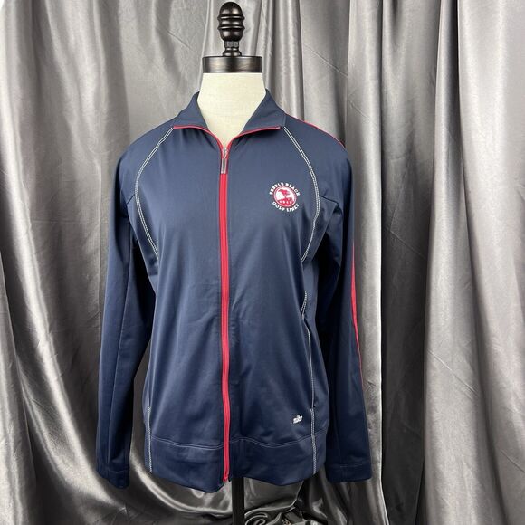 Nike Golf Tour Women S Performance Jacket Dri-Fit Navy Red Full Zip Pebble Beach - Picture 1 of 15